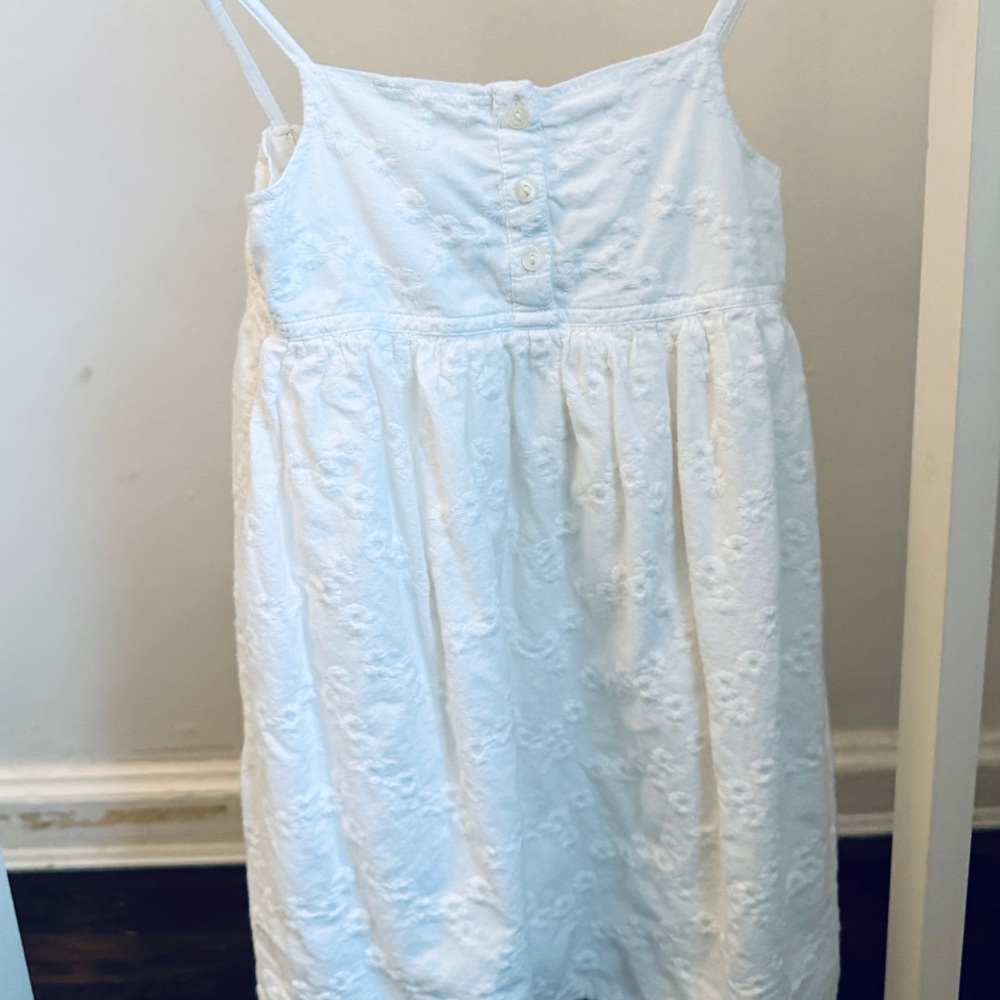 GAP White Embroidered Kids Dress